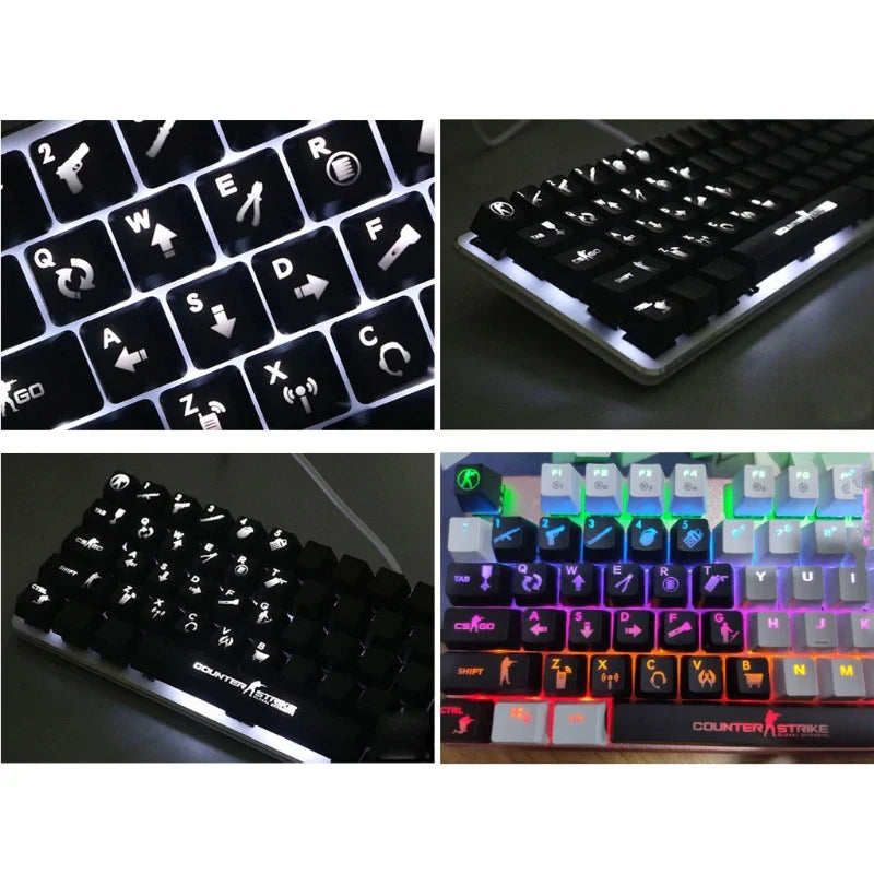 QC-testipäivitys Tuote 26 näppäintä ABS Shot taustavalaistu OEM Cherry MX Mekaaniselle näppäimistölle CS go Keycap