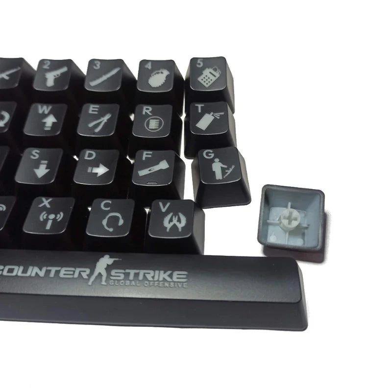 QC-testipäivitys Tuote 26 näppäintä ABS Shot taustavalaistu OEM Cherry MX Mekaaniselle näppäimistölle CS go Keycap