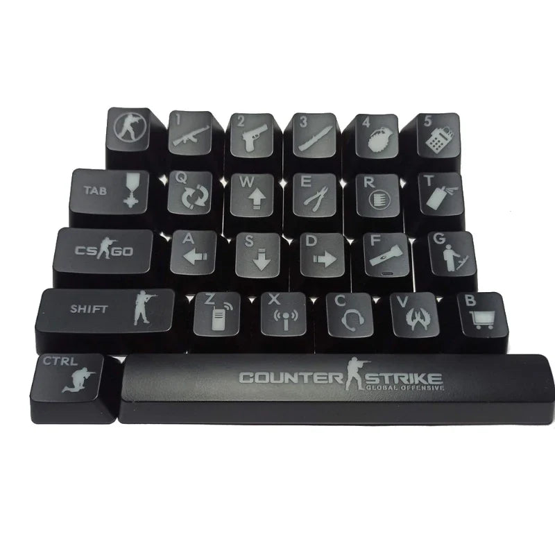 QC-testipäivitys Tuote 26 näppäintä ABS Shot taustavalaistu OEM Cherry MX Mekaaniselle näppäimistölle CS go Keycap