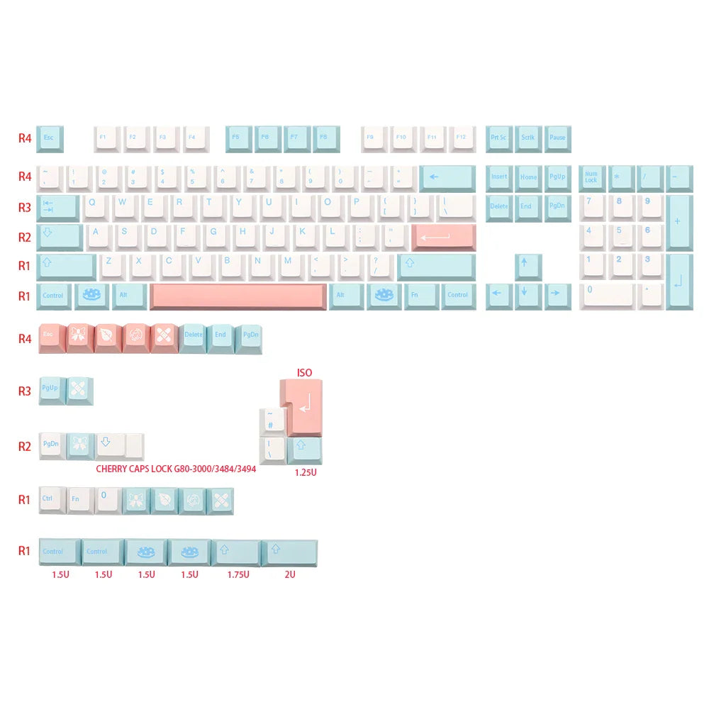 Juego de teclas con perfil de cereza para teclado QWERTZ AZERTY MX, alemán, francés, italiano, España, Reino Unido, ISO, GMK, Noel, PBT, tinte Subb