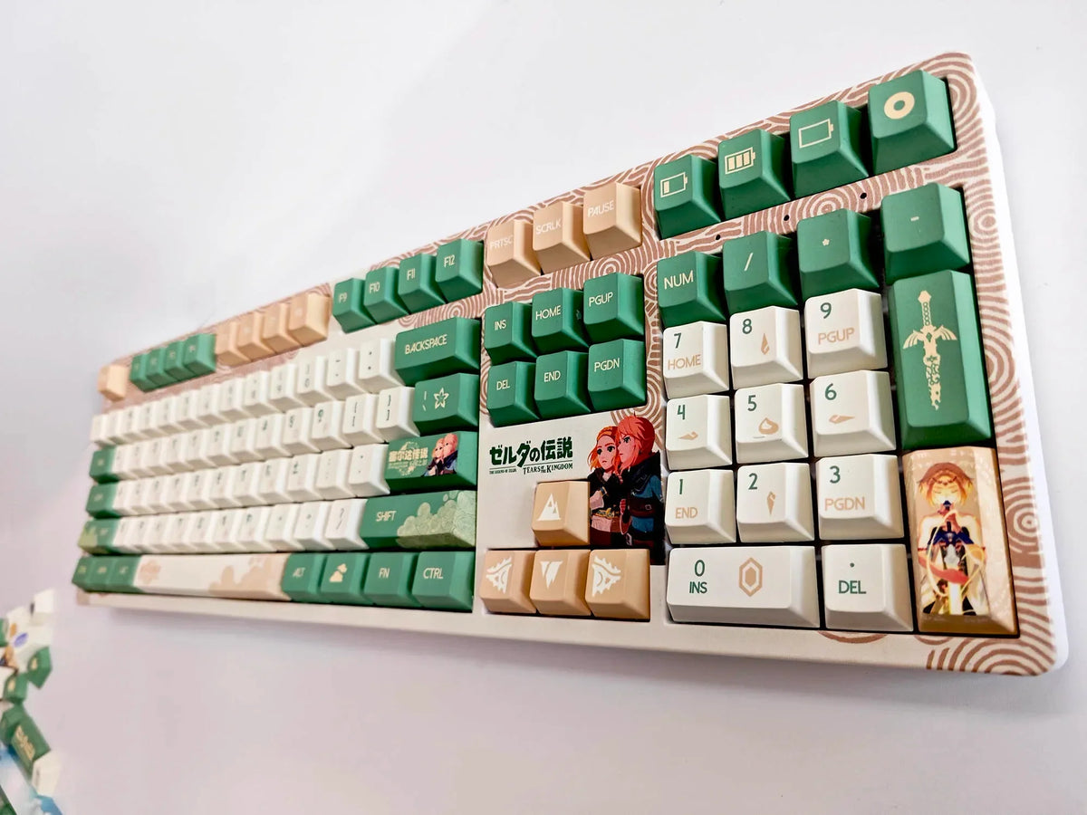 Kingdom Tears Keycaps Legend of Zeldas Key Caps PBT Custom Cherry Amilo IKBC Cute Keyboard Caps for Ganming Mechanical Keyboards