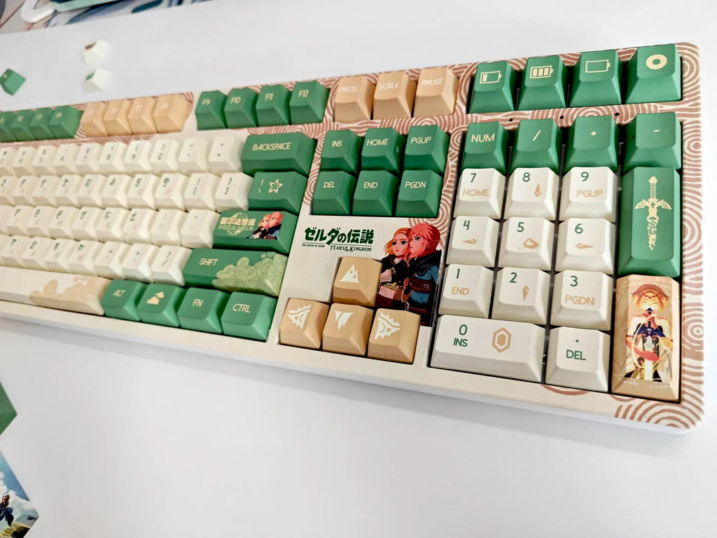 Kingdom Tears Keycaps Legend of Zeldas Key Caps PBT Custom Cherry Amilo IKBC Cute Keyboard Caps for Ganming Mechanical Keyboards