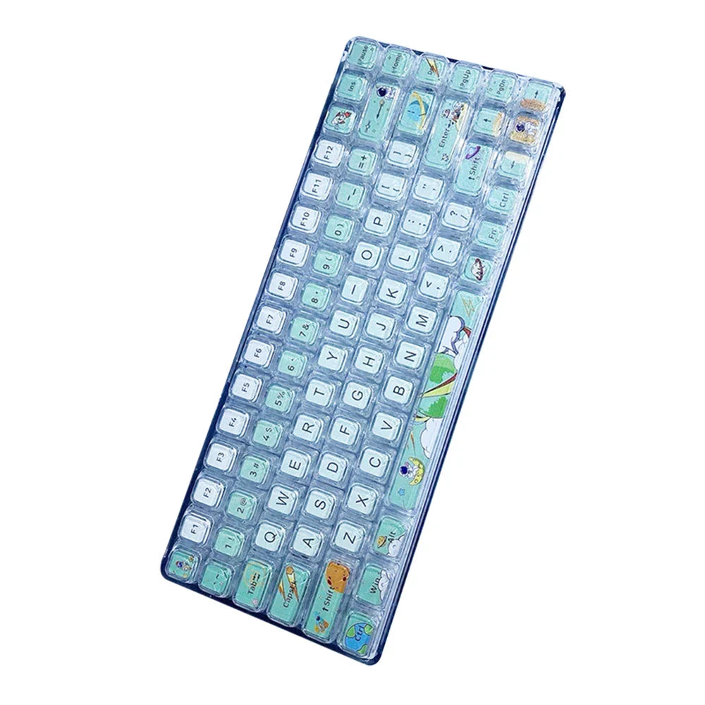 Capuchons de touches XDA de dessin animé d'astronaute à 84 touches, capuchons de touches de clavier mécaniques, capuchons de touches transparents universels à arbre transversal de personnalité