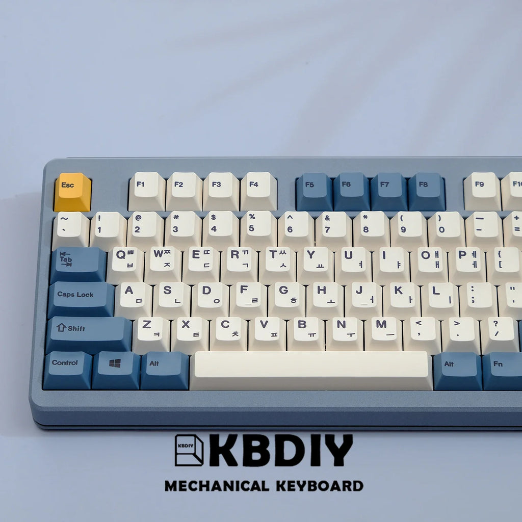 KBDiy 145 teclas/juego PBT teclas amarillas albaricoque teclas de perfil de cereza coreana para teclado mecánico 7U DIY personalizado para GMK67 GMK75