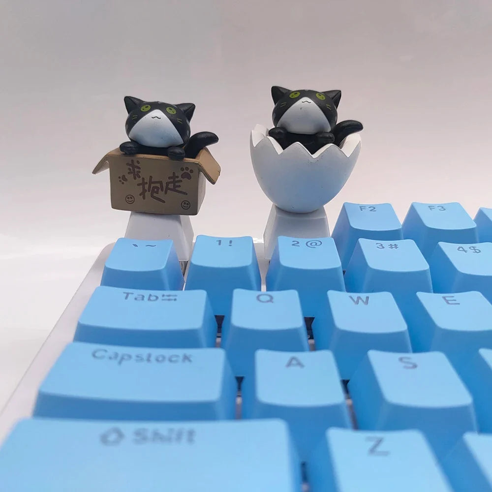 Customize Your Keyboard with Cute Cat Keycaps - PBT Axis Cherry MX Artisan Anime Pink Kawaii Accessories